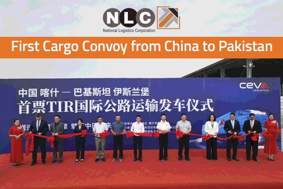 First convoy of cargo trucks on its way from China to Pakistan